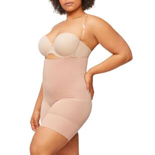 Body by Nancy Ganz Women's Bamboo High Waisted Thigh Shaper Mahogany