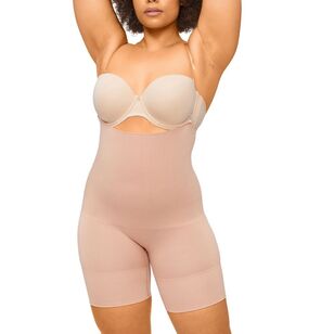 Body by Nancy Ganz Women's Bamboo High Waisted Thigh Shaper Mahogany