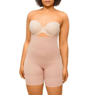 Body by Nancy Ganz Women's Bamboo High Waisted Thigh Shaper Mahogany