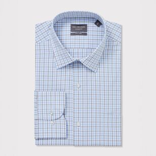 Van Heusen Men's Classic Fit Long Sleeve Gingham Shirt Sky Blue