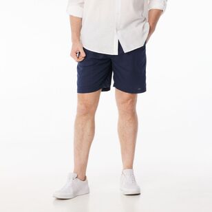 JC Lanyon Men's Brighton Pull On Linen Shorts Navy