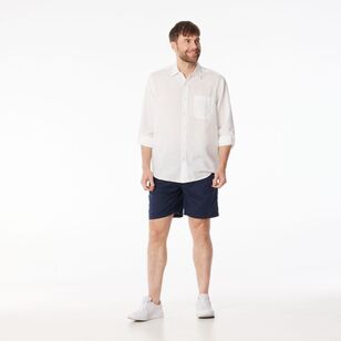 JC Lanyon Men's Brighton Pull On Linen Shorts Navy