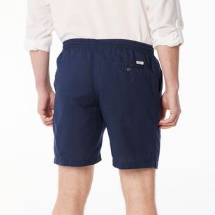 JC Lanyon Men's Brighton Pull On Linen Shorts Navy