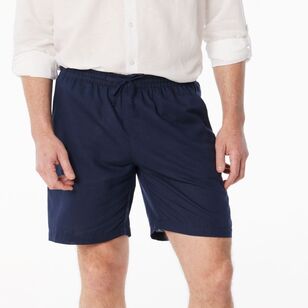 JC Lanyon Men's Brighton Pull On Linen Shorts Navy