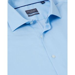 Van Heusen Men's Heritage Weave Tailored Fit Diamond Long Sleeve Shirt Sky Blue