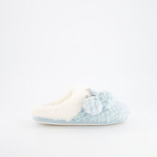 Sash & Rose Women's Mae Plush Slippers Blue