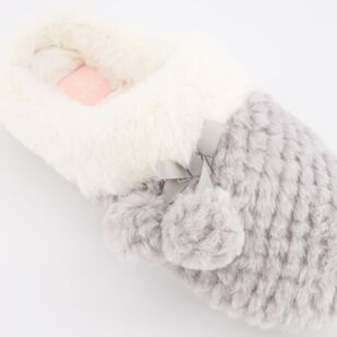 Sash & Rose Women's Mae Plush Slippers Grey