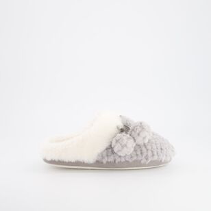 Sash & Rose Women's Mae Plush Slippers Grey