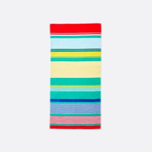 Soren St Tropez Beach Towel Multicoloured Stripe 80 x 160 cm