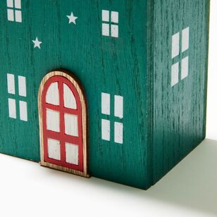 Soren Christmas Village House Teal