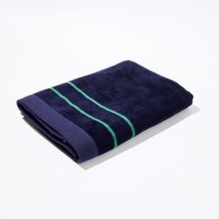 Elysian Coastal Reversible Beach Towel Green & Navy 90 x 180 cm