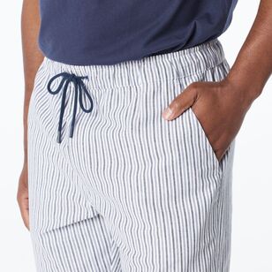 JC Lanyon Men's Alban Elastic Waist Stripe Shorts Navy & Stripe