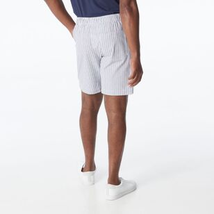 JC Lanyon Men's Alban Elastic Waist Stripe Shorts Navy & Stripe