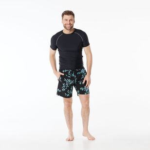 JC Lanyon Men's Daintree Printed Board Shorts Dark Blue