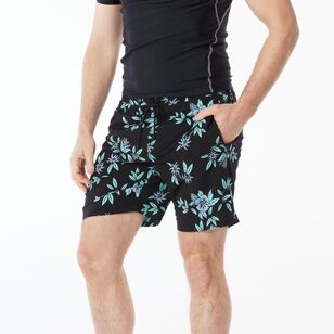 JC Lanyon Men's Daintree Printed Board Shorts Dark Blue