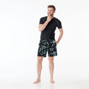 JC Lanyon Men's Daintree Printed Board Shorts Dark Blue