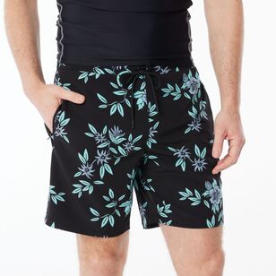 JC Lanyon Men's Daintree Printed Board Shorts Dark Blue