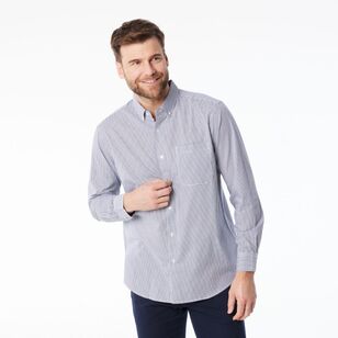 JC Lanyon Men's Keilor Cotton Easy Care Long Sleeve Shirt Navy