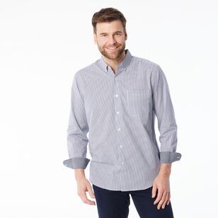 JC Lanyon Men's Keilor Cotton Easy Care Long Sleeve Shirt Navy