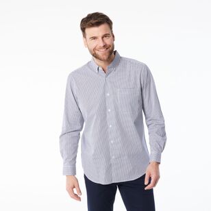 JC Lanyon Men's Keilor Cotton Easy Care Long Sleeve Shirt Navy