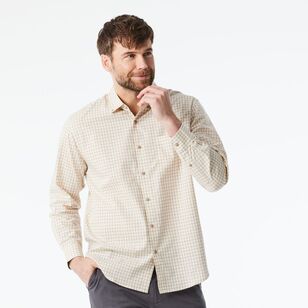 JC Lanyon Men's Newport Cotton Easycare Long Sleeve Shirt Natural