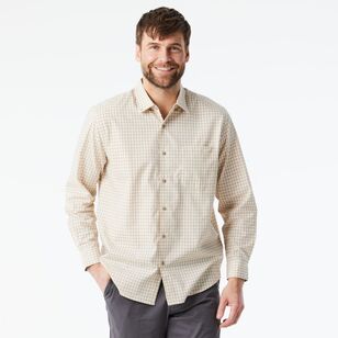 JC Lanyon Men's Newport Cotton Easycare Long Sleeve Shirt Natural