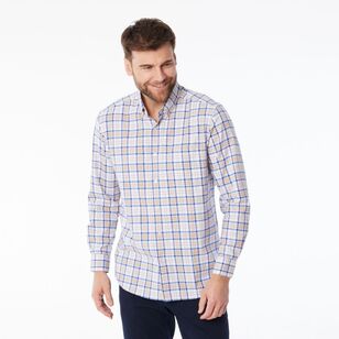 JC Lanyon Men's Lyons Brushed Check Long Sleeve Shirt Light Blue