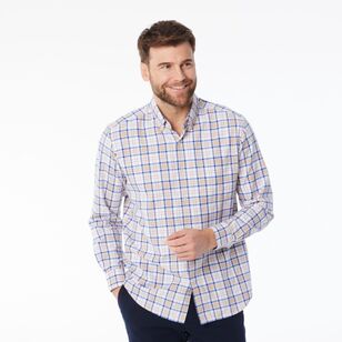 JC Lanyon Men's Lyons Brushed Check Long Sleeve Shirt Light Blue