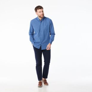 JC Lanyon Men's Hadfield Long Sleeve Easy Care Shirt Dust Blue