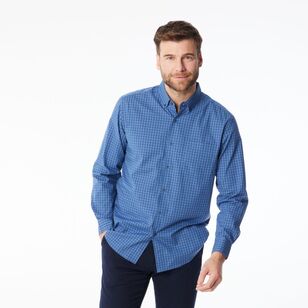 JC Lanyon Men's Hadfield Long Sleeve Easy Care Shirt Dust Blue