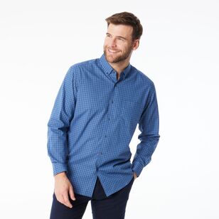 JC Lanyon Men's Hadfield Long Sleeve Easy Care Shirt Dust Blue