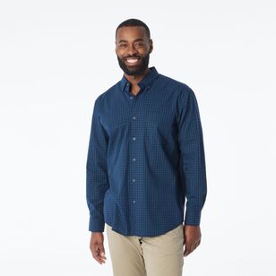 JC Lanyon Men's Hadfield Long Sleeve Easy Care Shirt Navy