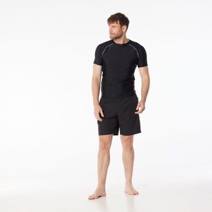 JC Lanyon Men’s Lawley Short Sleeve Rashie Swim Top Black