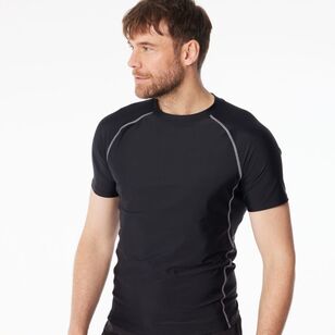 JC Lanyon Men’s Lawley Short Sleeve Rashie Swim Top Black