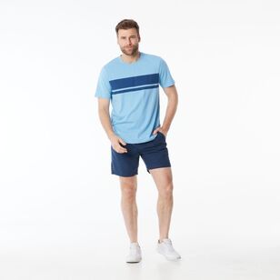 JC Lanyon Men’s Bishop Chest Stripe Crew Neck Tee Light Blue