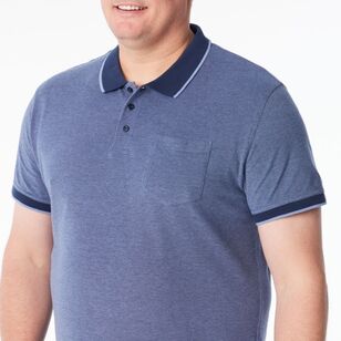 West Cape Classic Men’s Birdseye Polo Shirt With Tipping Navy