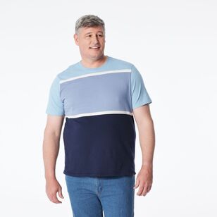 West Cape Men's Clarke Yarn Dye Jersey Block Stripe Tee Blue