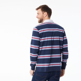 JC Lanyon Men’s Belling Engineered Stripe Rugby Navy