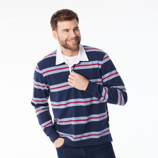 JC Lanyon Men’s Belling Engineered Stripe Rugby Navy