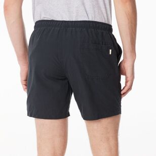 JC Lanyon Men's Baker Vintage Pull On Deck Shorts Black