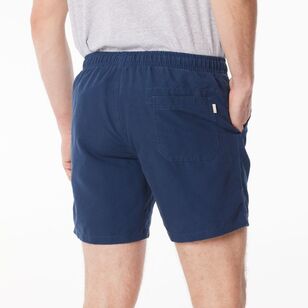 JC Lanyon Men's Baker Vintage Pull On Deck Shorts Navy