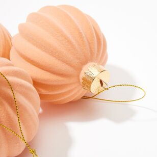 Chyka Home 8 cm Flocked Baubles Peach 9 Pack