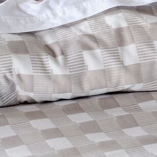 Shaynna Blaze Aspen Jacquard Quilt Cover Set Natural Check