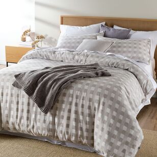 Shaynna Blaze Aspen Jacquard Quilt Cover Set Natural Check