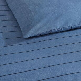 Kenneth Cole Harrington Pinstripe Quilt Cover Set Blue