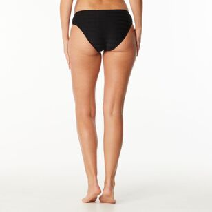 Khoko Swim Women's Classic Control Textured Bikini Bottom Black