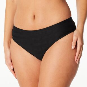 Khoko Swim Women's Classic Control Textured Bikini Bottom Black