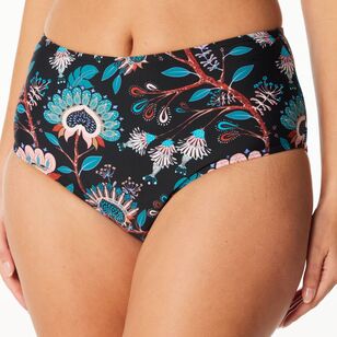 Khoko Swim Women's High Waist Bikini Brief Bottom Batik