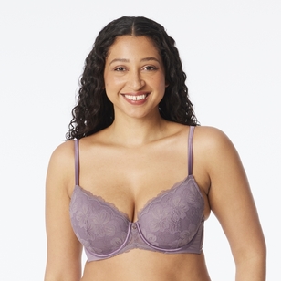 Sash & Rose Women's Charlotte Lace Bra Dark Purple