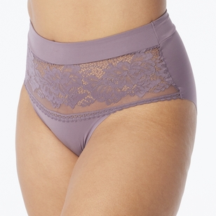 Sash & Rose Women's Kara Lace Full Brief Dark Purple